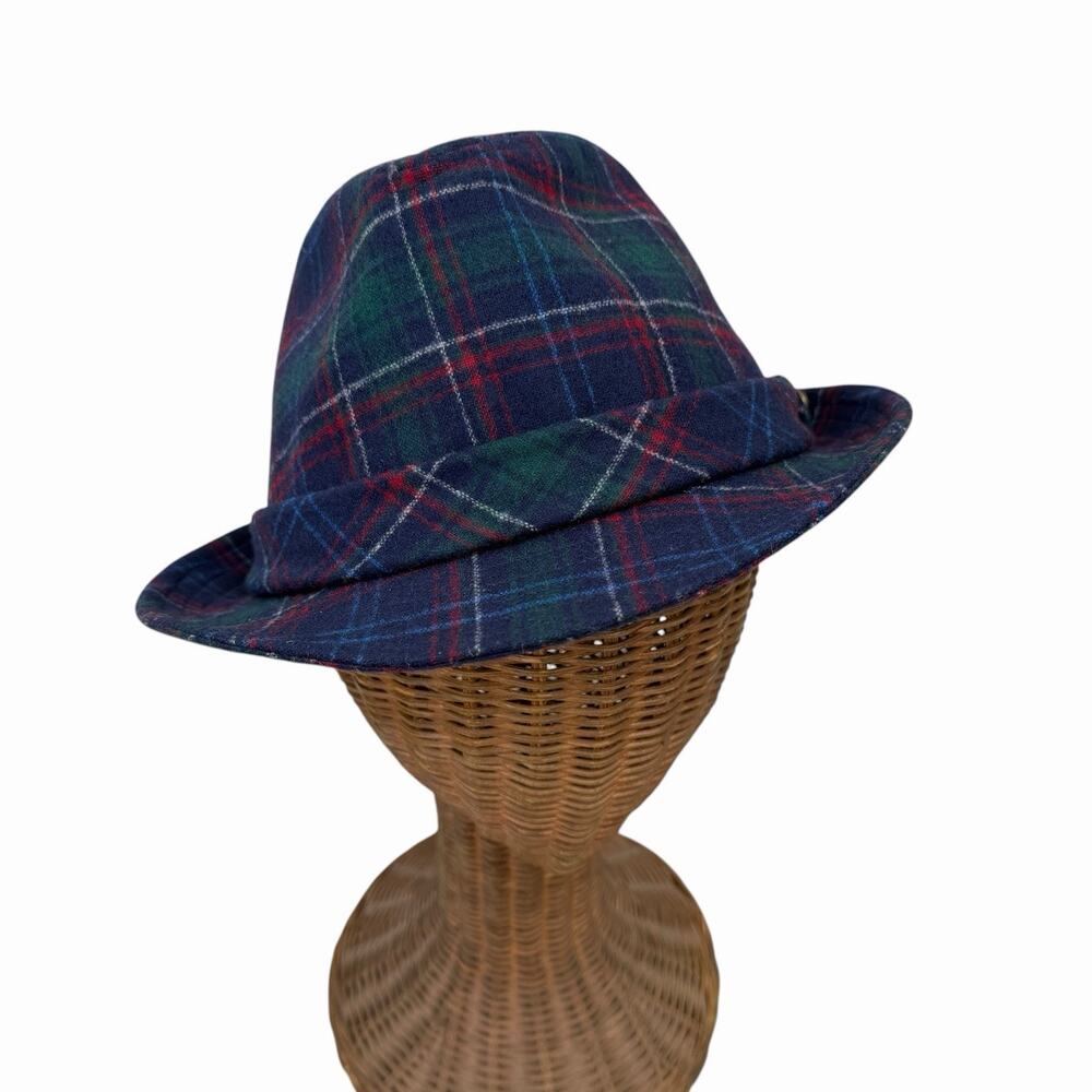 NWT Vintage Pendleton 100% Wool Plaid Fedora Hat Size Large